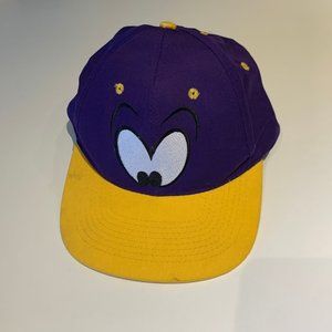 Vintage Six Flags 1997 Looney Tunes Road Runner Snapback purple Yellow
